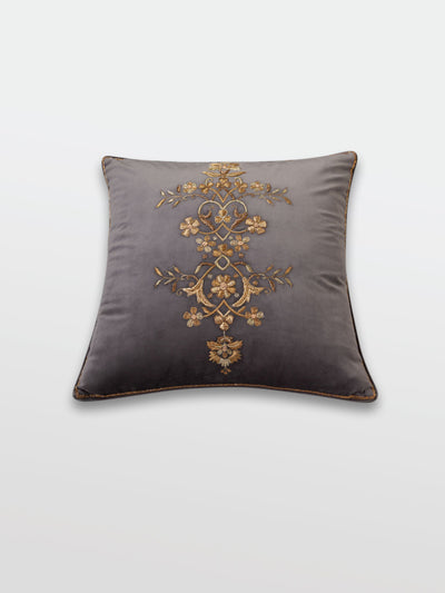 Cushion Cover - Qadir Charcoal Embroidered
