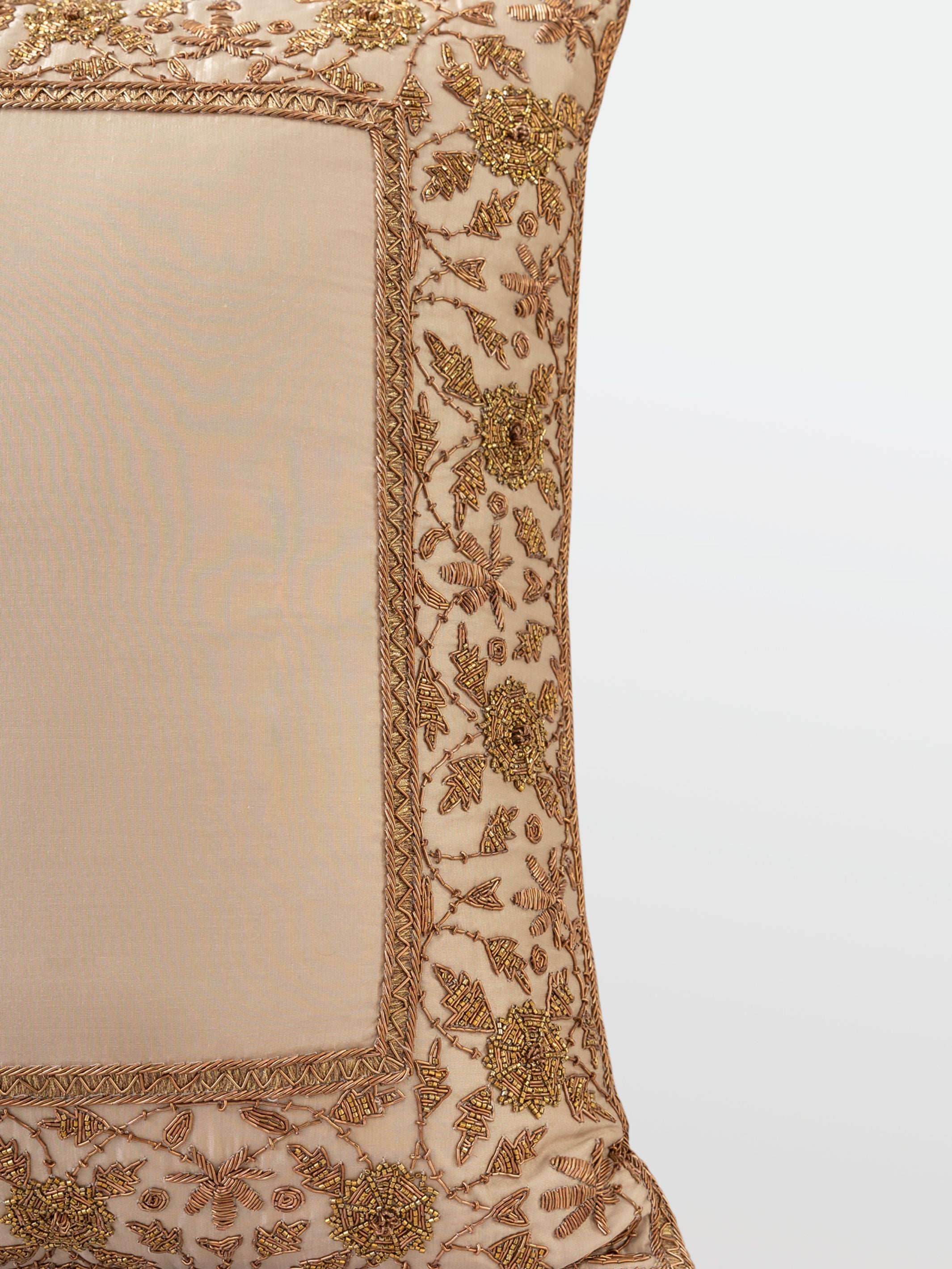 Cushion Cover - Zeenat Beige Embroidered