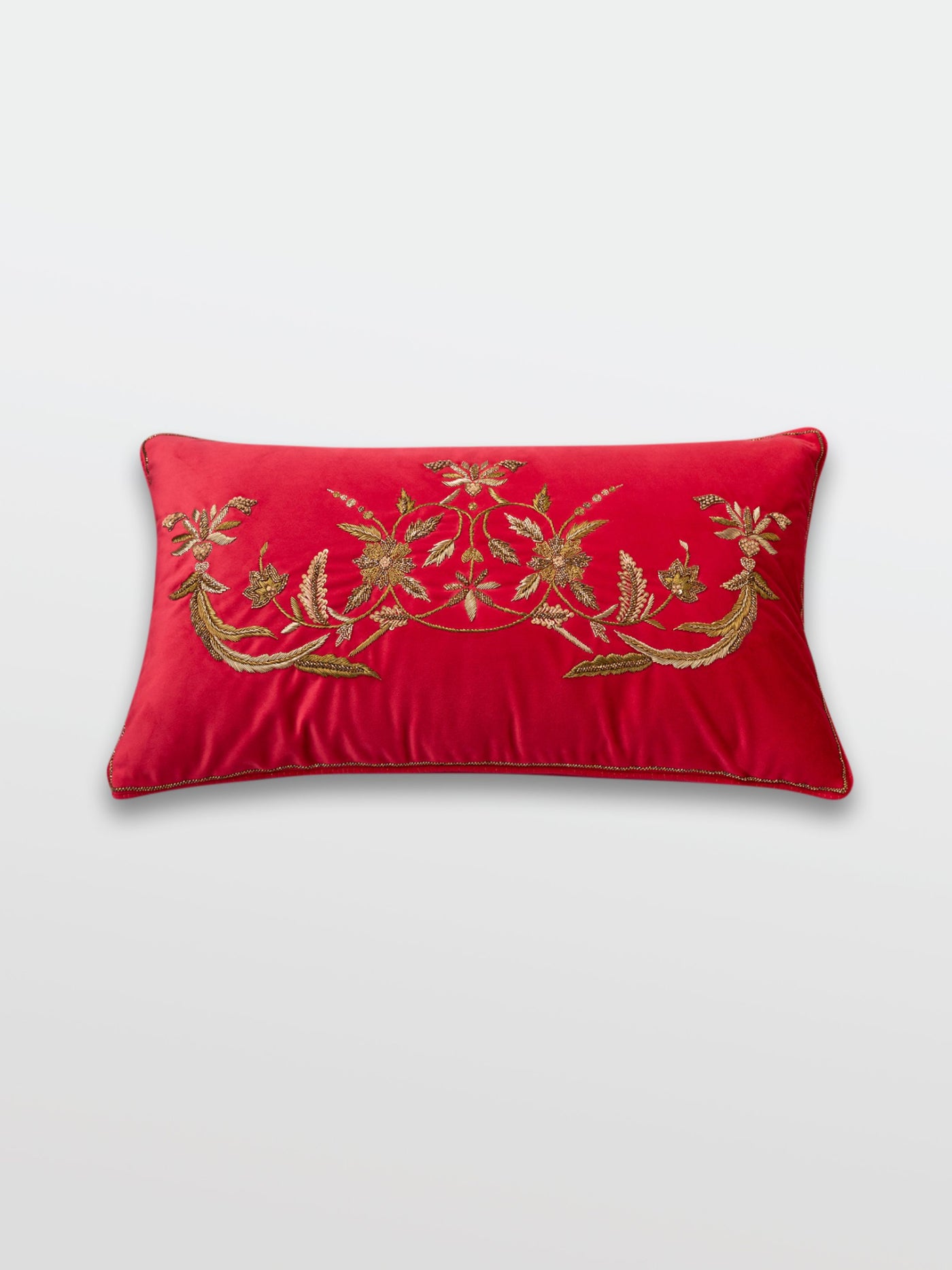 Kainat Red Embroidered Cushion