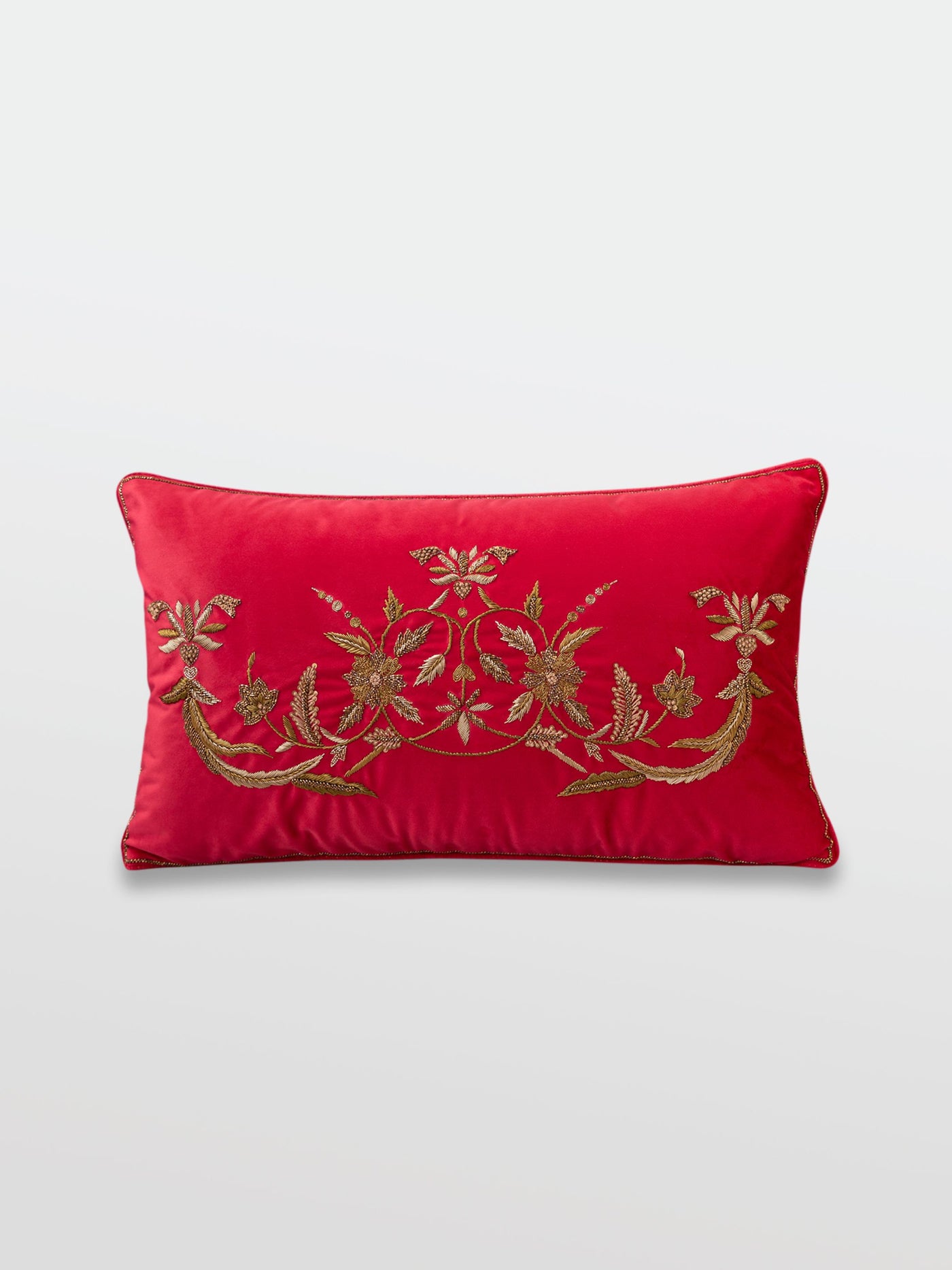 Kainat Red Embroidered Cushion
