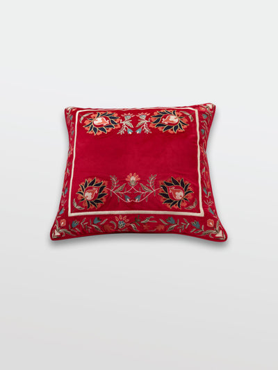Daneen Red Embroidered Cushion