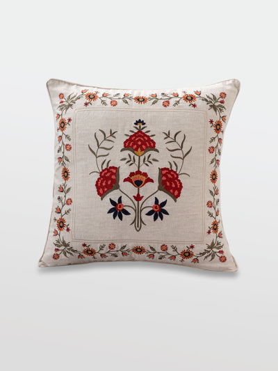 Faiza Ivory Embroidered Cushion