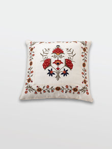 Cushion Cover - Faiza White Embroidered