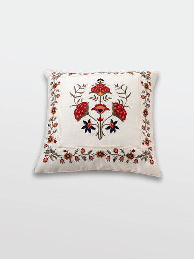 Cushion Cover - Faiza White Embroidered