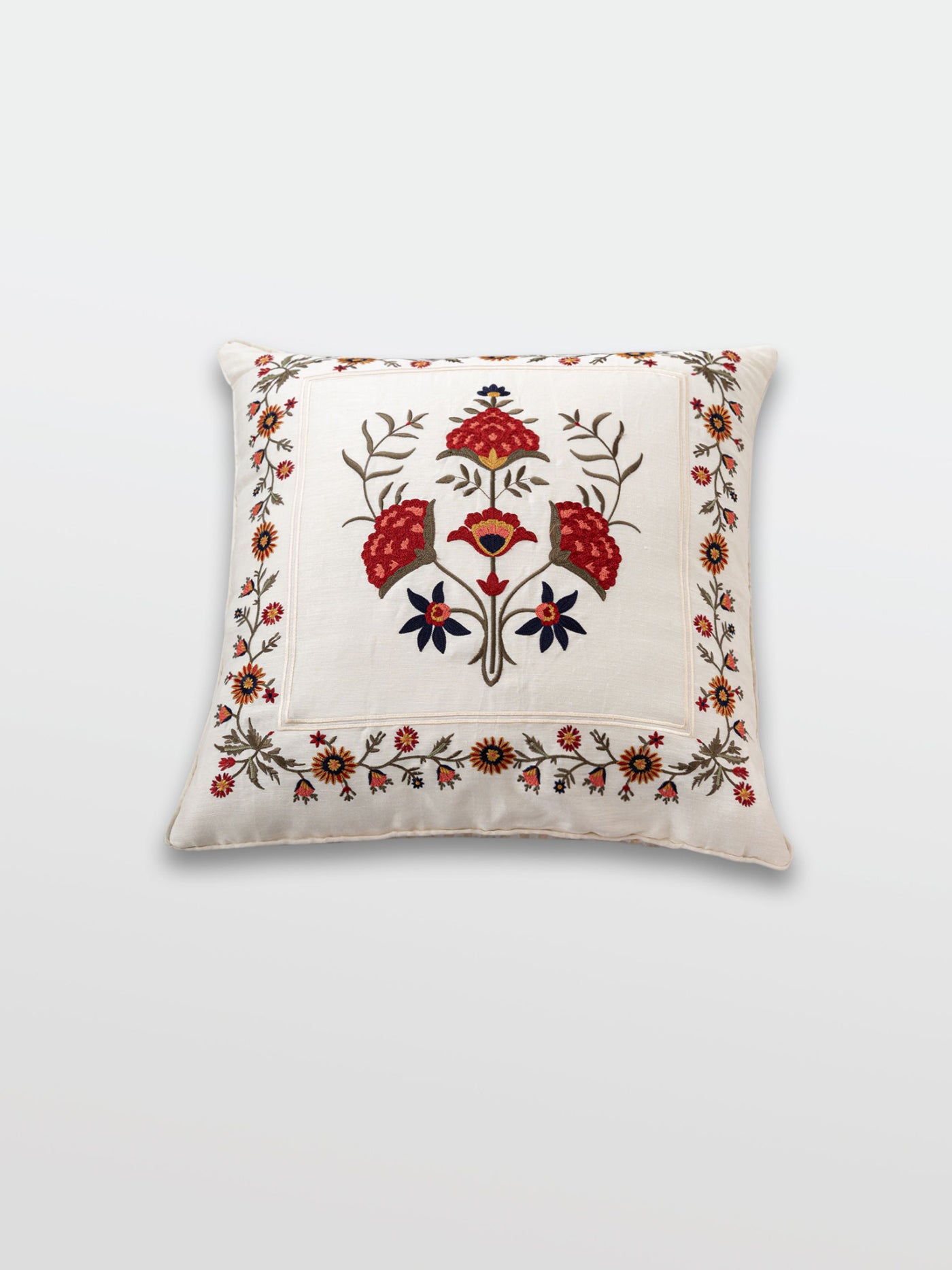 Cushion Cover - Faiza White Embroidered