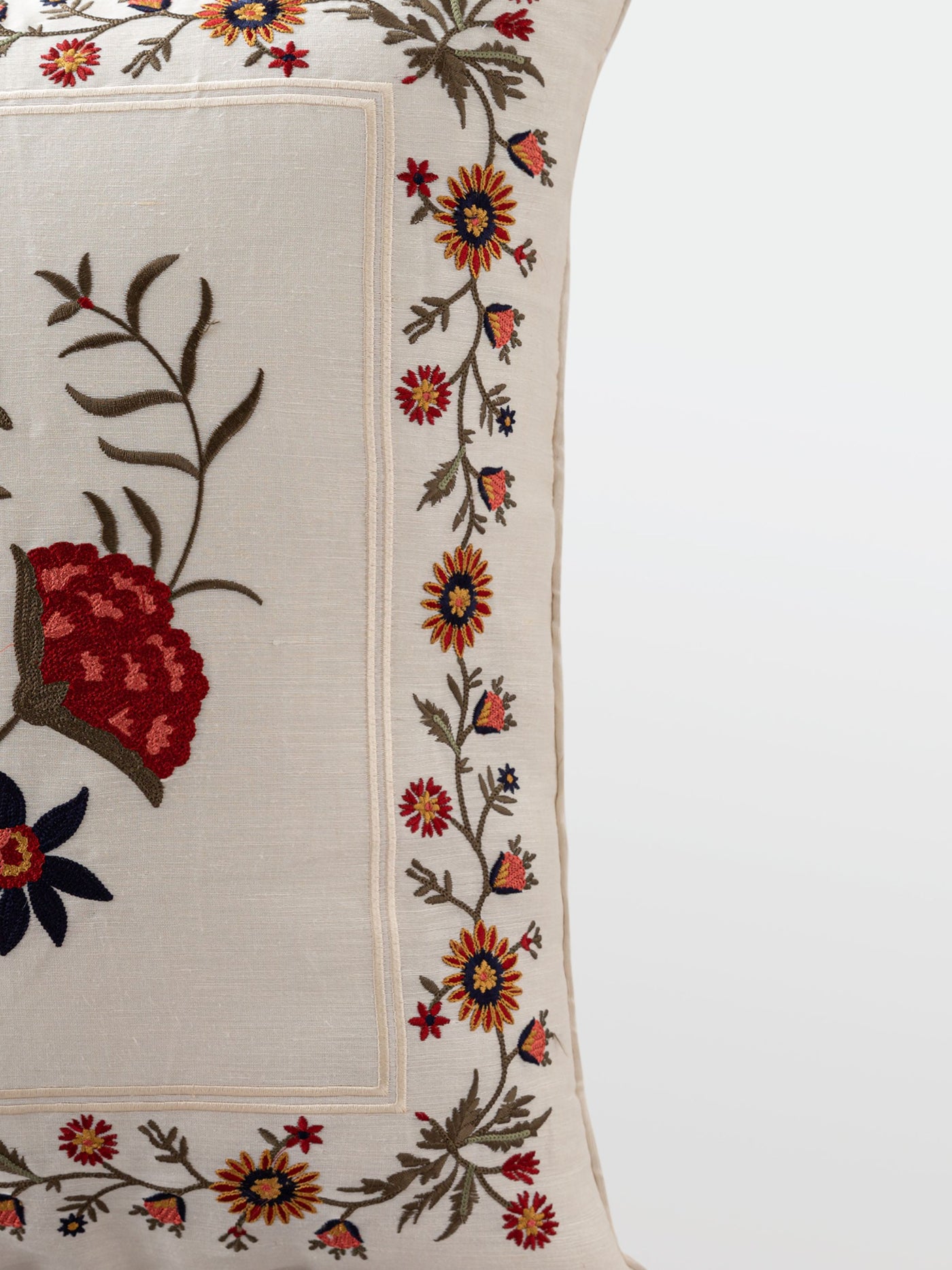 Cushion Cover - Faiza White Embroidered