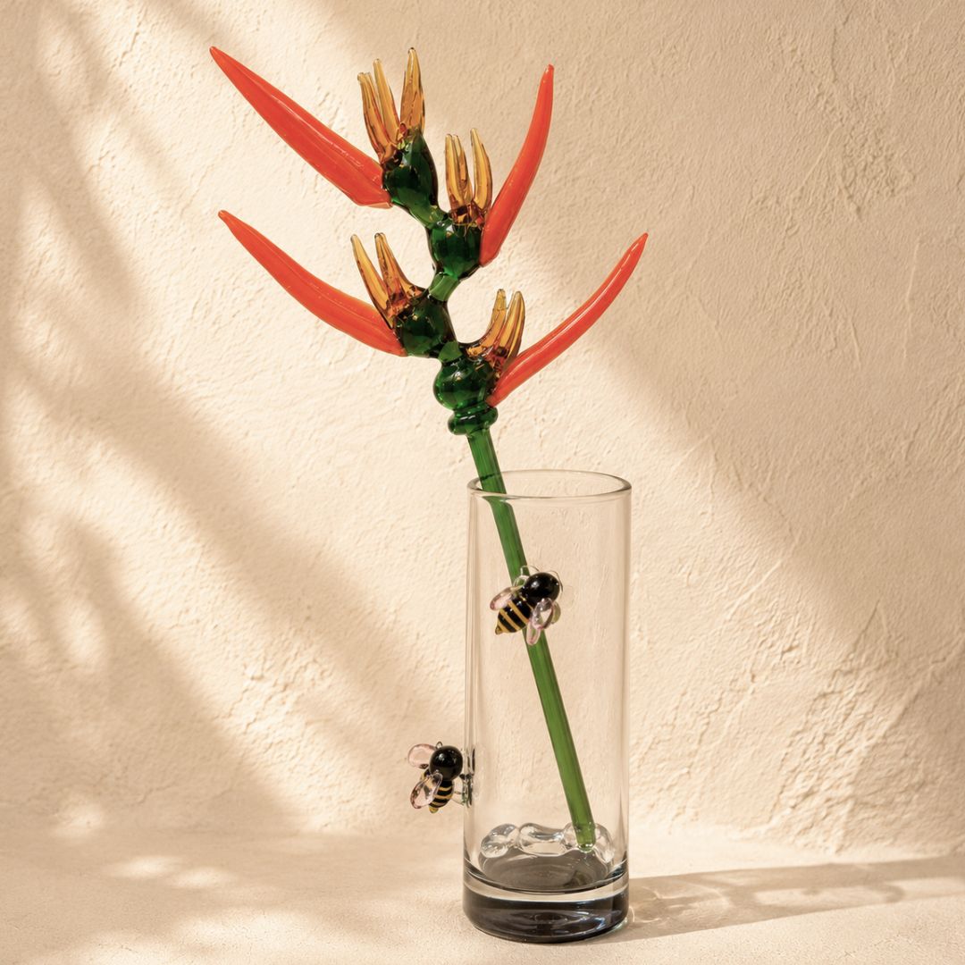 Heliconia – Nectar Vessel Edition | Bouquet Gift set of Stem + Vase