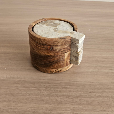 Greenley coasters with wooden stand