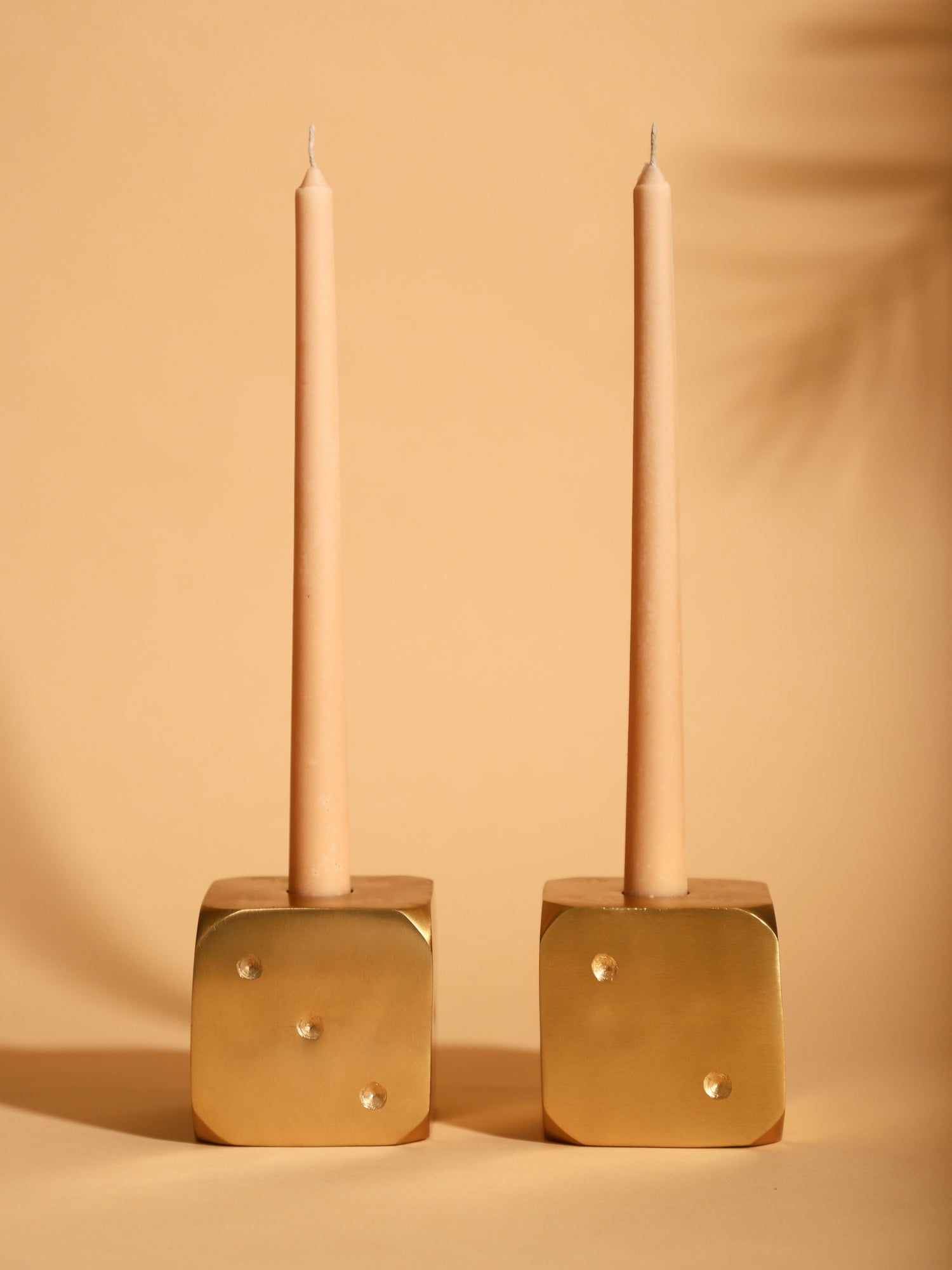 Golden Metal Dice Candle Holder and Table Decor