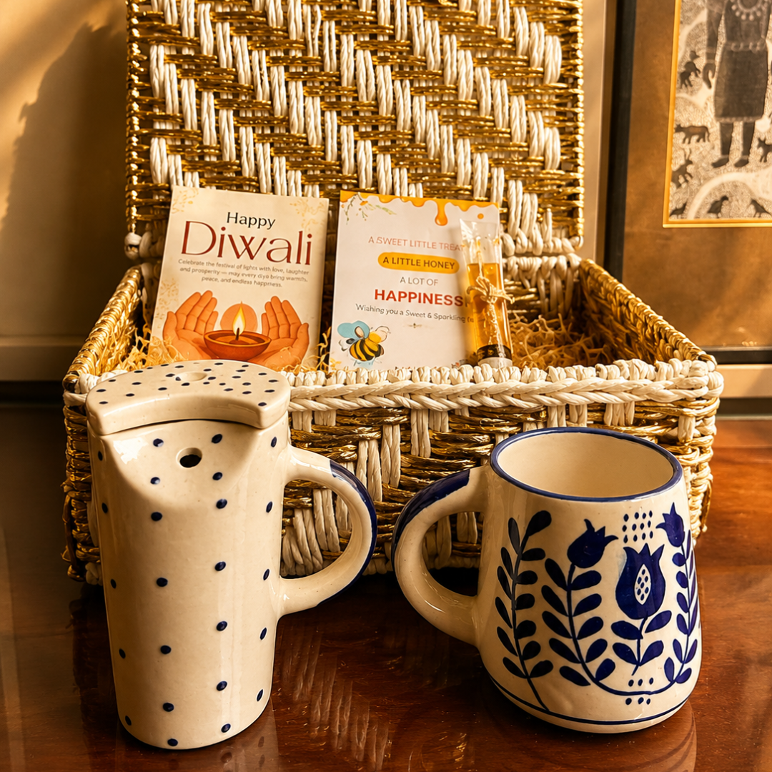 Festive Sip Tumbler Mug Gift Hamper | Diwali Drinkware & Décor Hamper - https://artecasa.in/