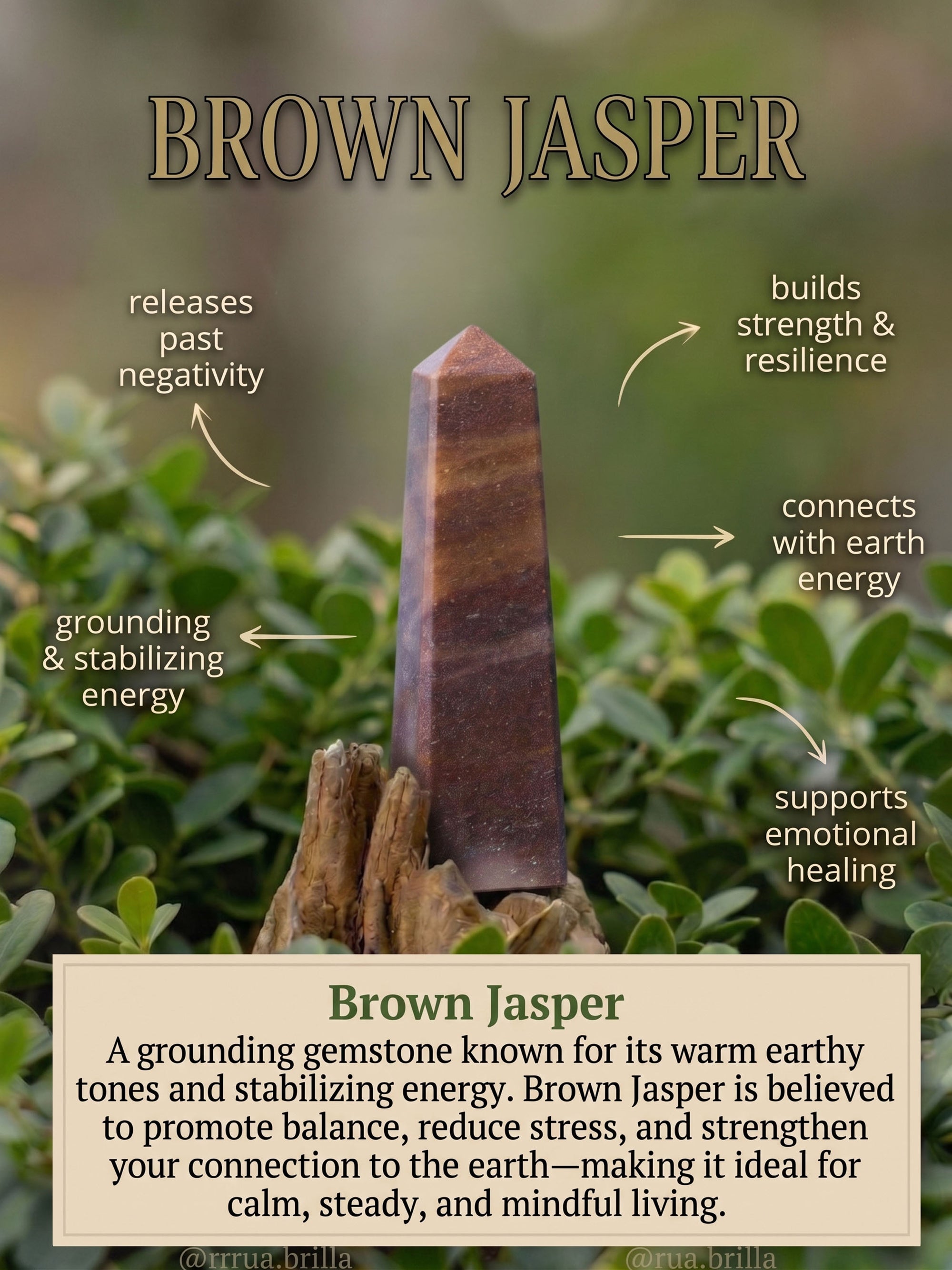 Gemstone Tower | Brown Jasper Obelisk