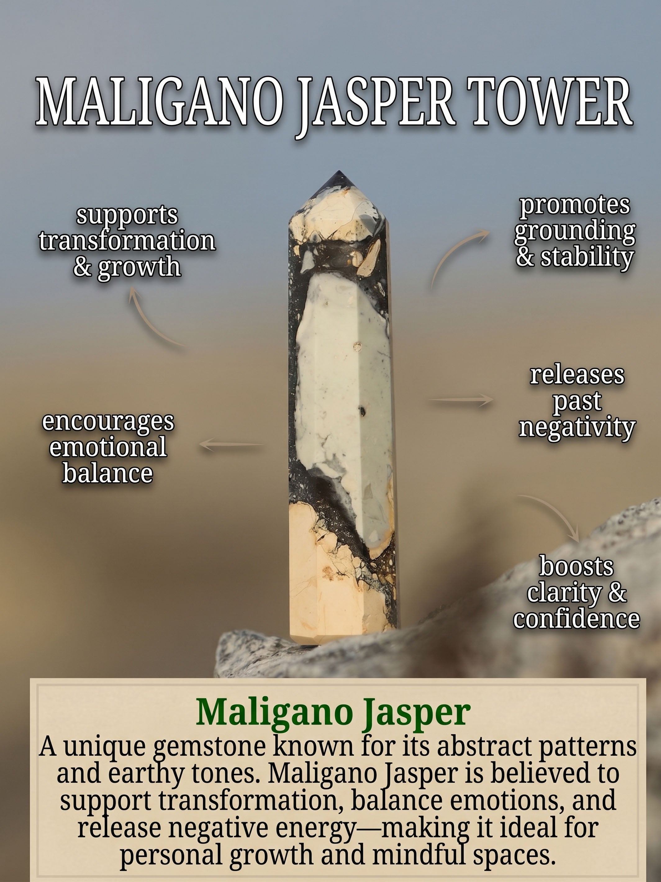 Gemstone Tower | Maligano Jasper Obelisk