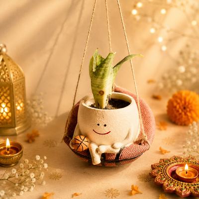 Festive Bloom Basket Planter Diwali Gift Set - https://artecasa.in/
