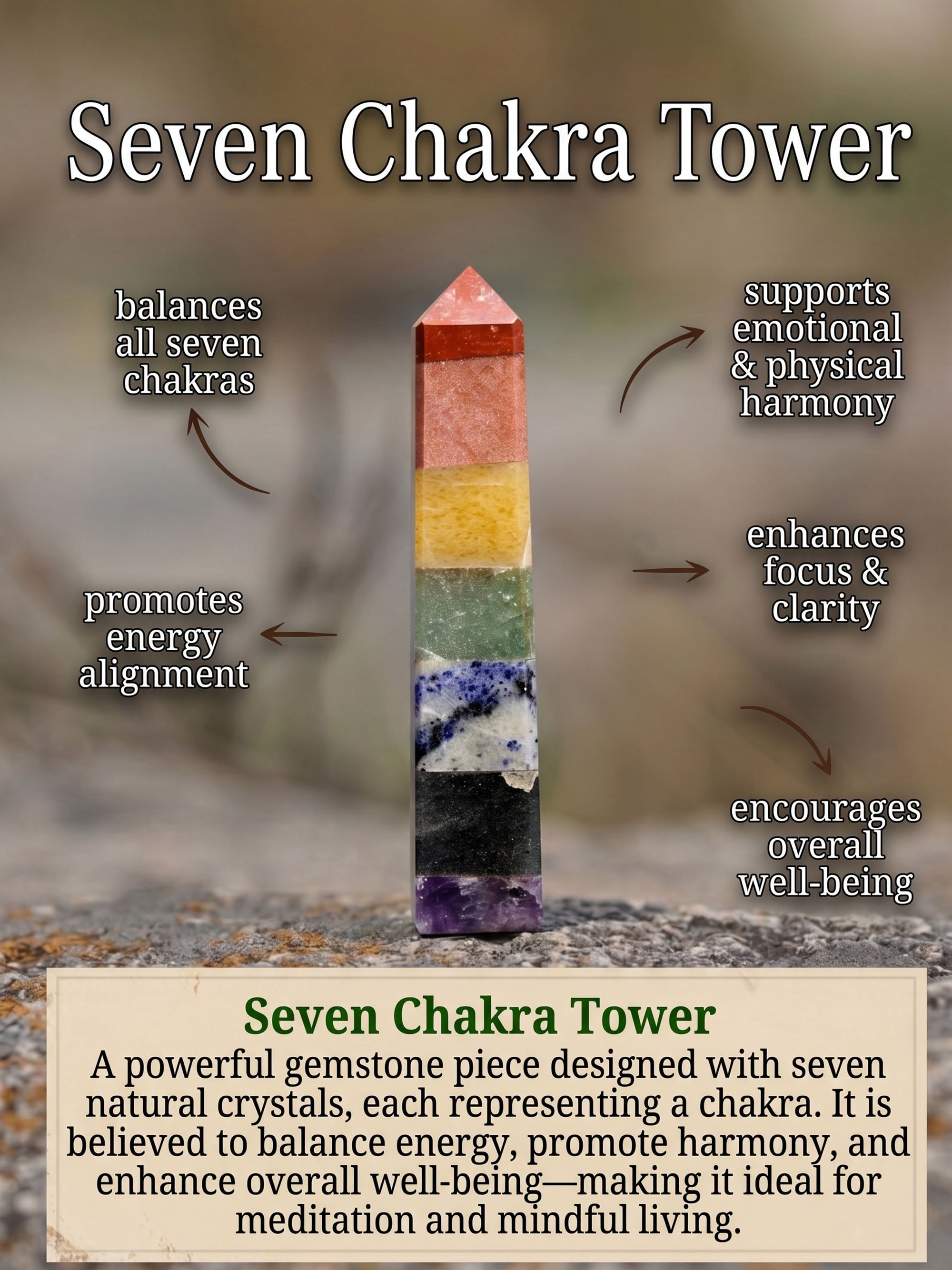 Gemstone Tower | Seven Chakra Obelisk