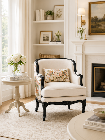 Zoria Floral Wing Accent Chair