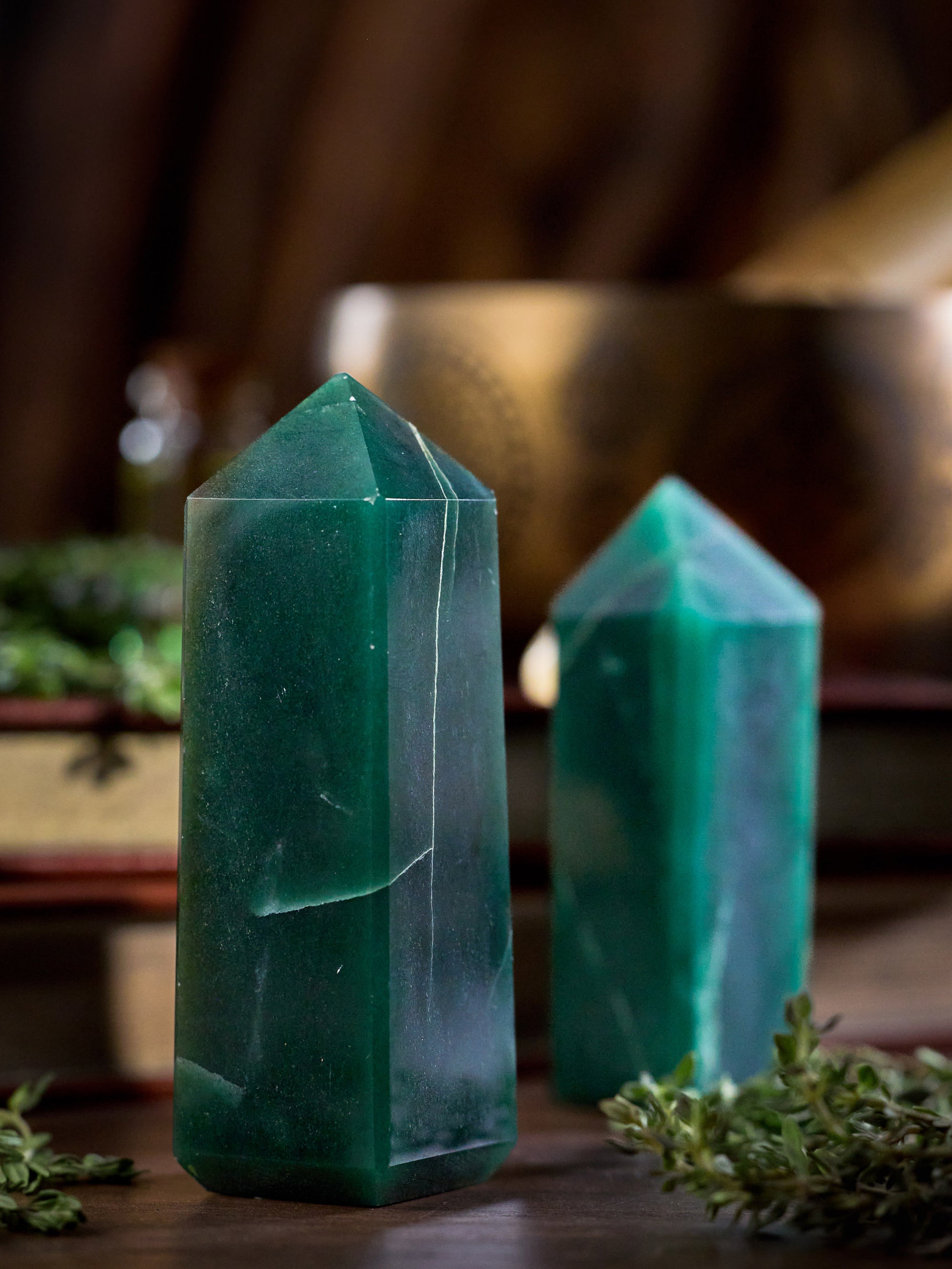 Semi-precious Gemstone - Green Jade Tower