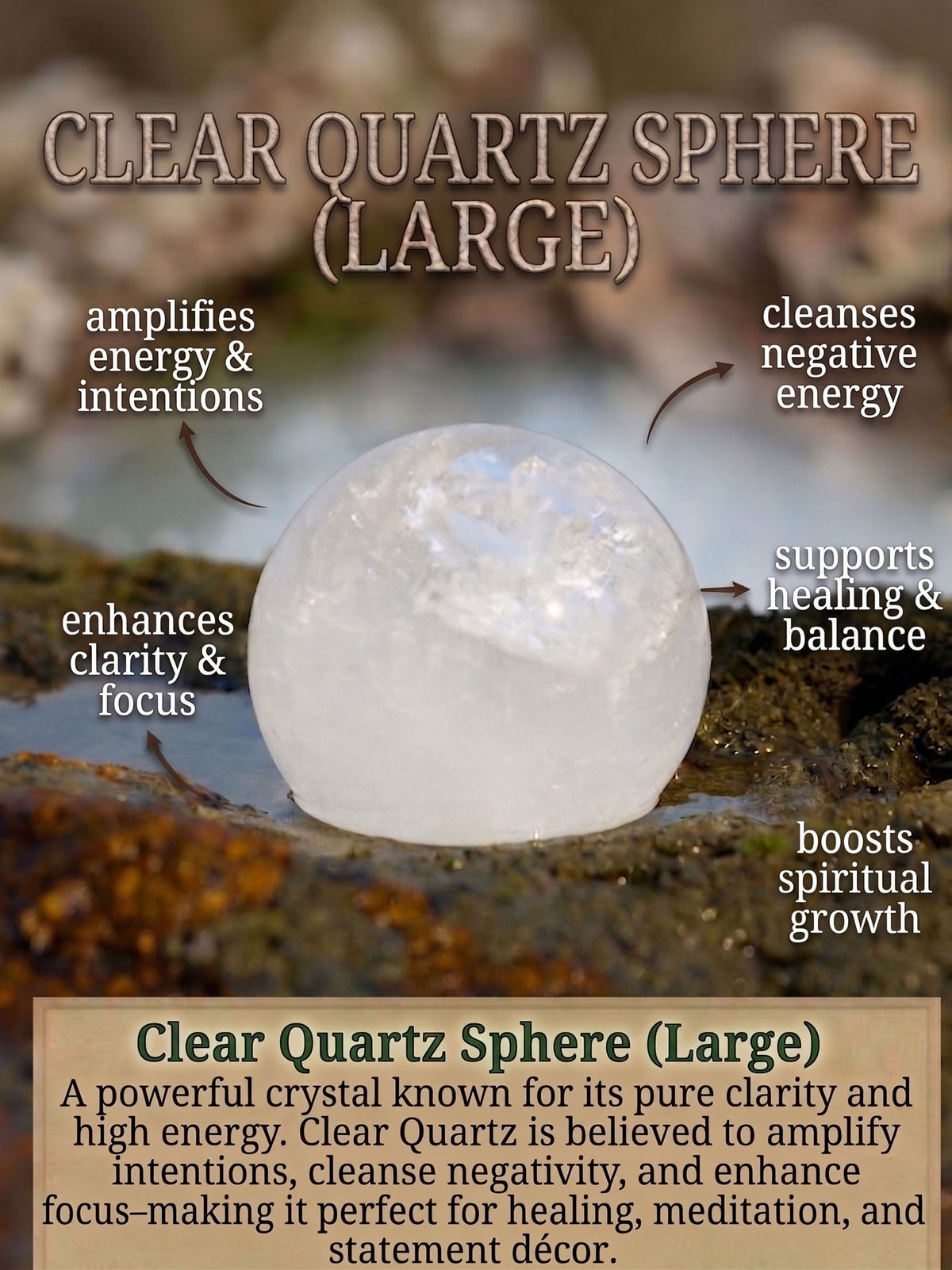 Semi-precious Stone - Clear Crystal Ball