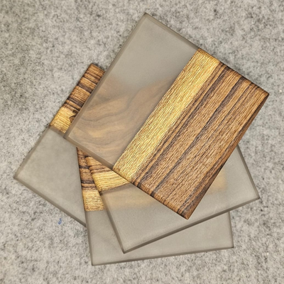 Elegant Transparent Black Epoxy Resin Coasters set of 4