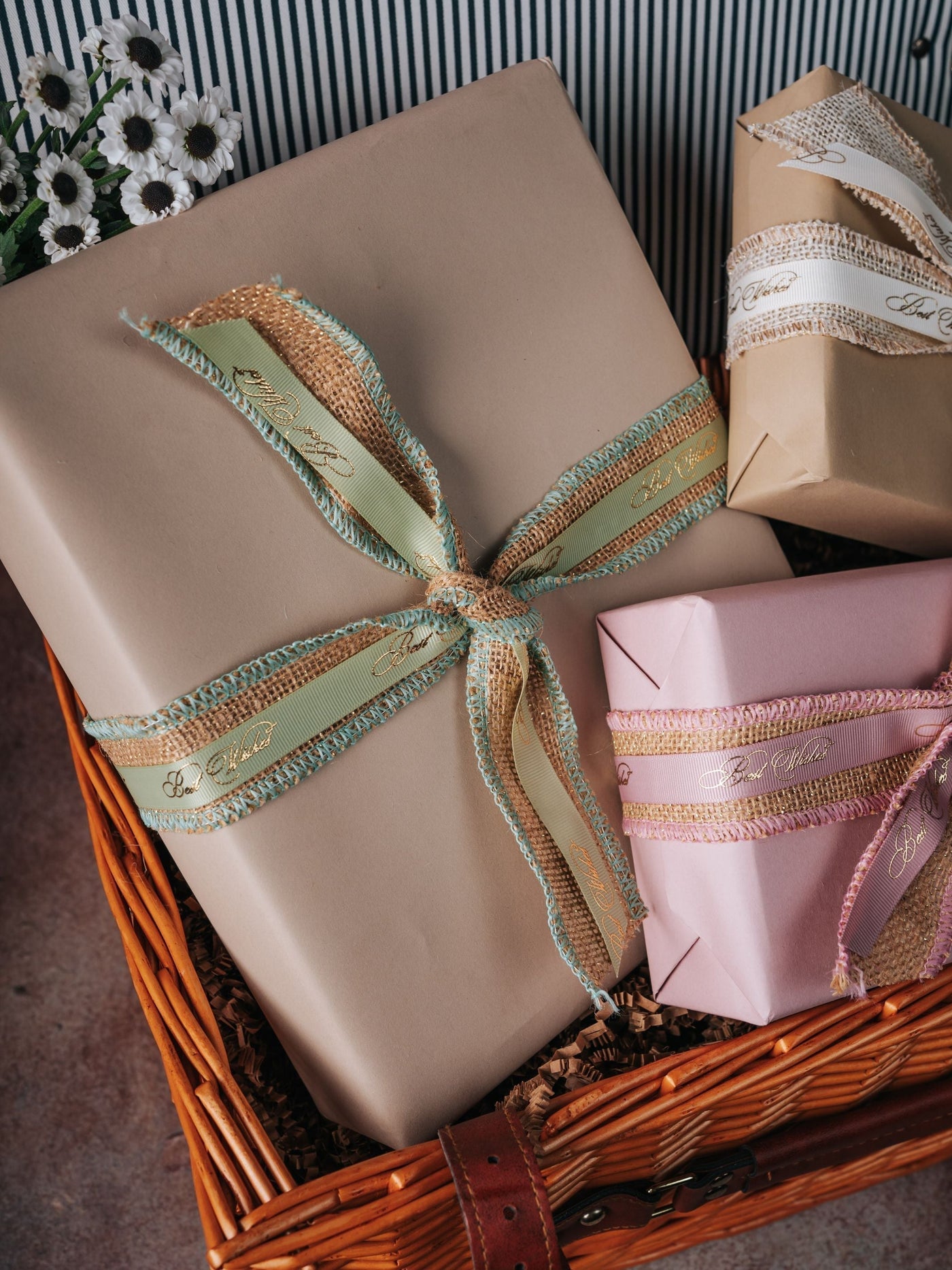 Natural Jute With Edging Ribbon
