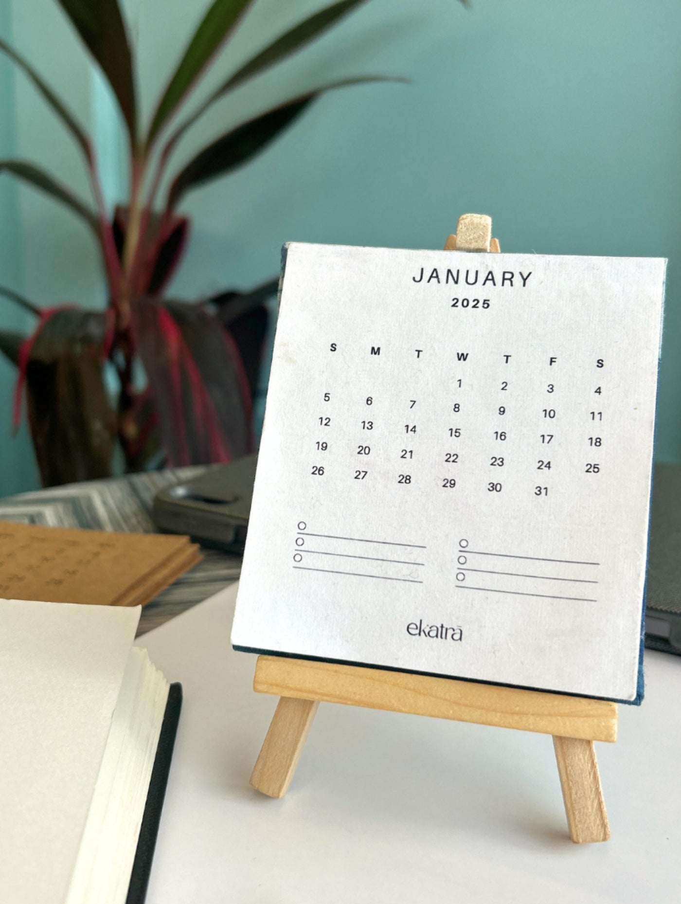 Hand Pressed Desk 2025 Calendar