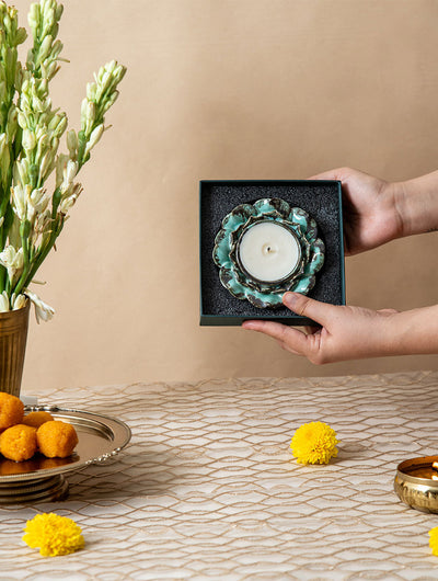 Lotus Bloom Ceramic Candle (Scented)