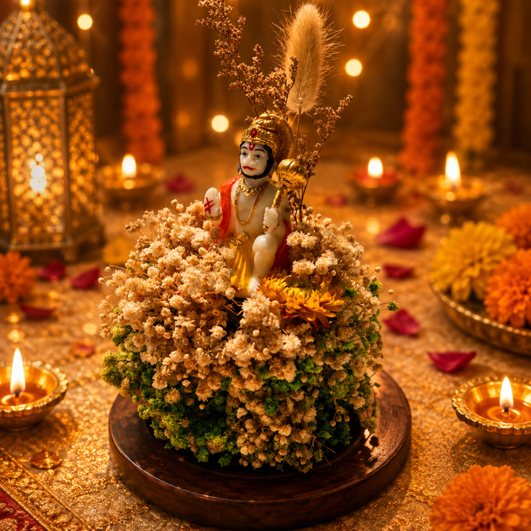Divine Hanuman Green & White Decorative Showpiece | Hanuman Ji Dome - https://artecasa.in/