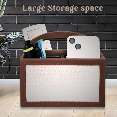 Square Vegan Leather Desk Organizer – 3-Compartment