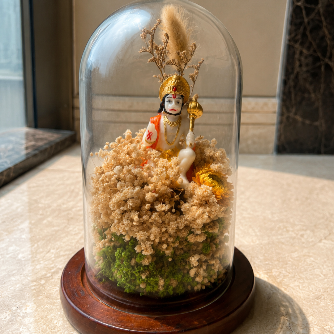 Divine Hanuman Green & White Decorative Showpiece | Hanuman Ji Dome - https://artecasa.in/