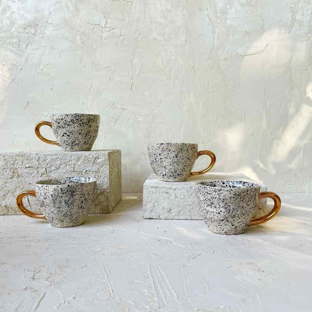 Splatter Gold Handle Cup