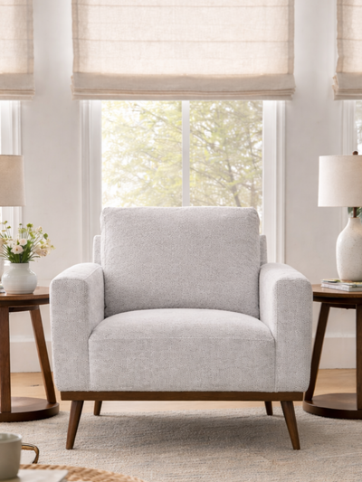 Zolara Teakwood Accent Chair with Premium Velvet Upholstery