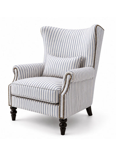 Coastal Stripe Wing Chair