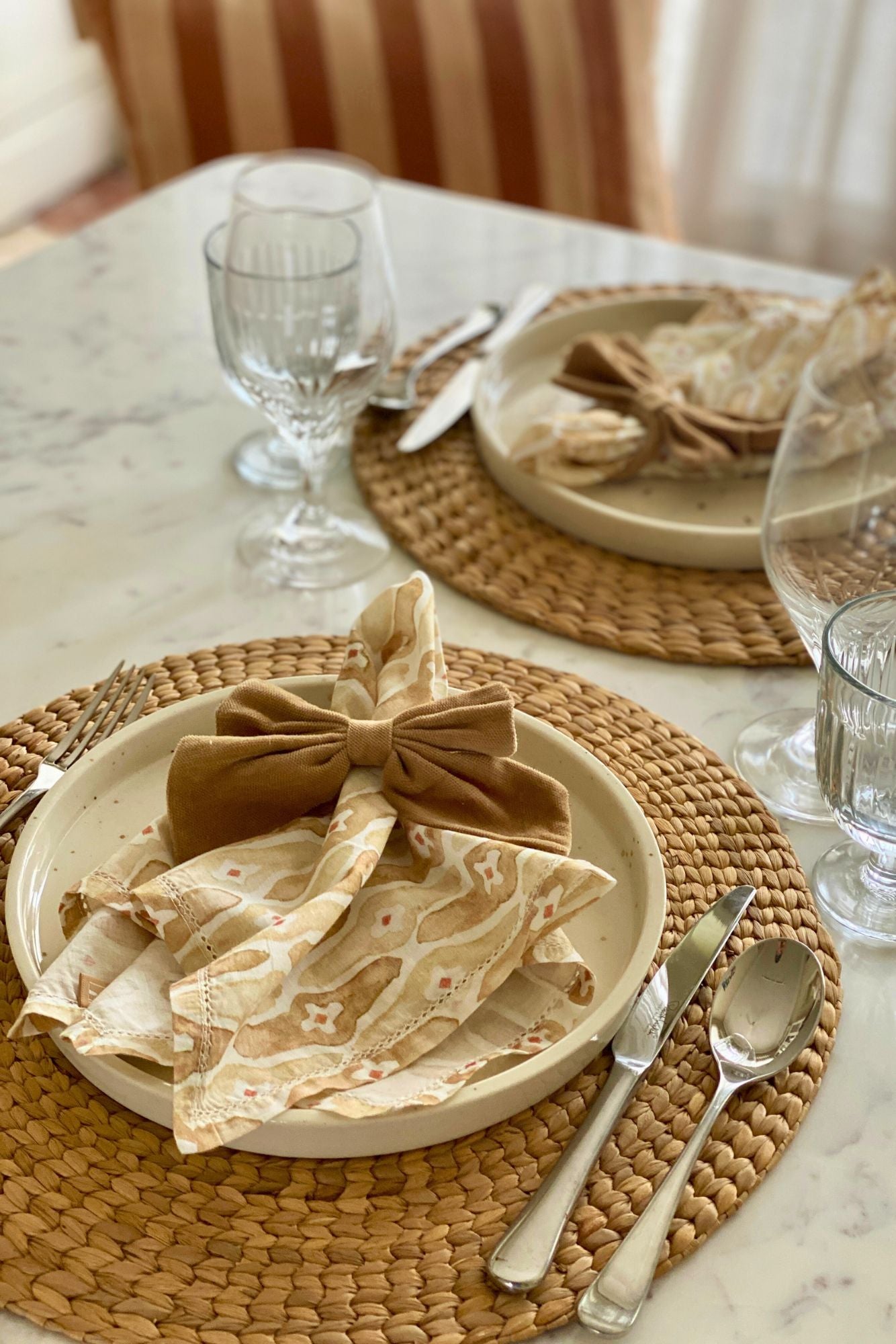 Sand Velvet Napkin Rings-Set of 4