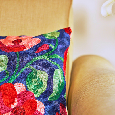Midnight Blue Dense Forest  Cushion Cover