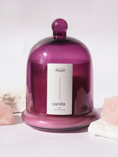 Lilac Glass Dome Candle
