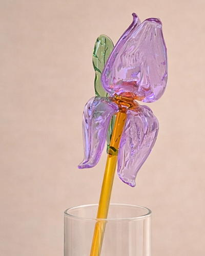 Lavender Bloom- Glass Rose (10")