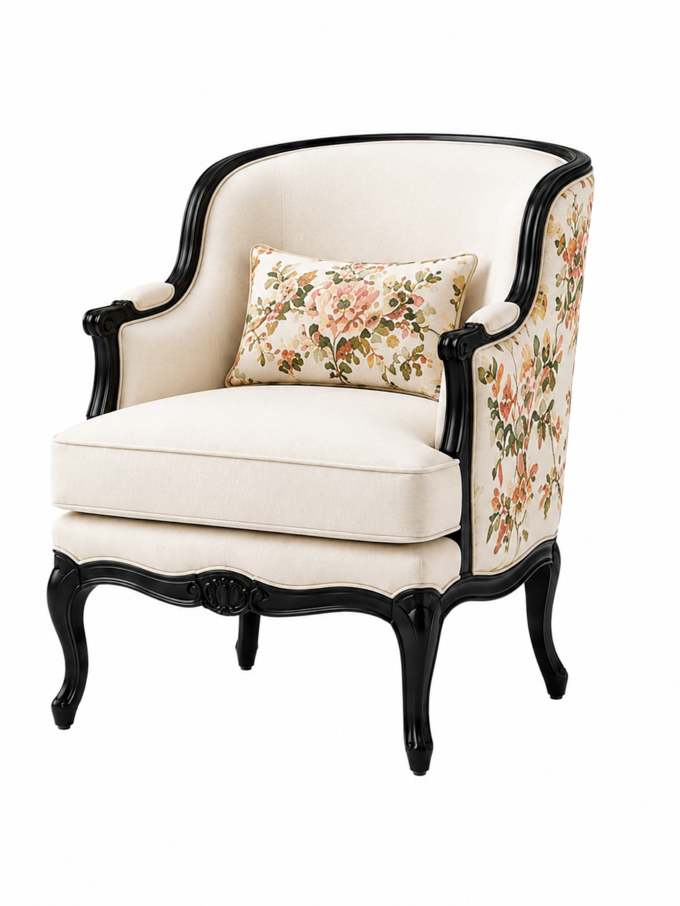 Zoria Floral Wing Accent Chair