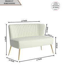Velvet 2-Seat Armless Loveseat
