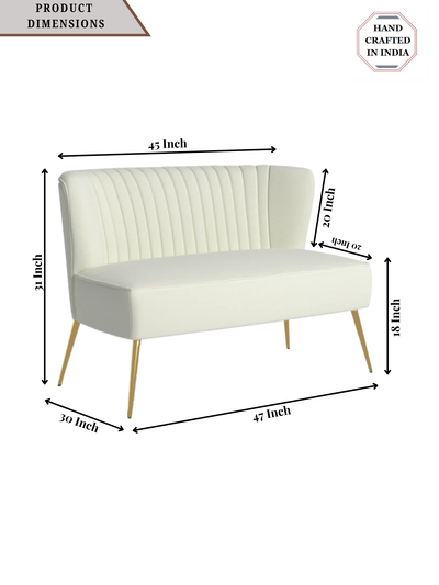 Velvet 2-Seat Armless Loveseat