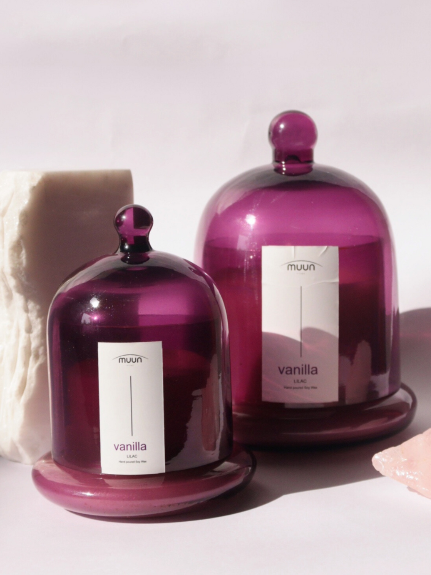 Lilac Glass Dome Candle