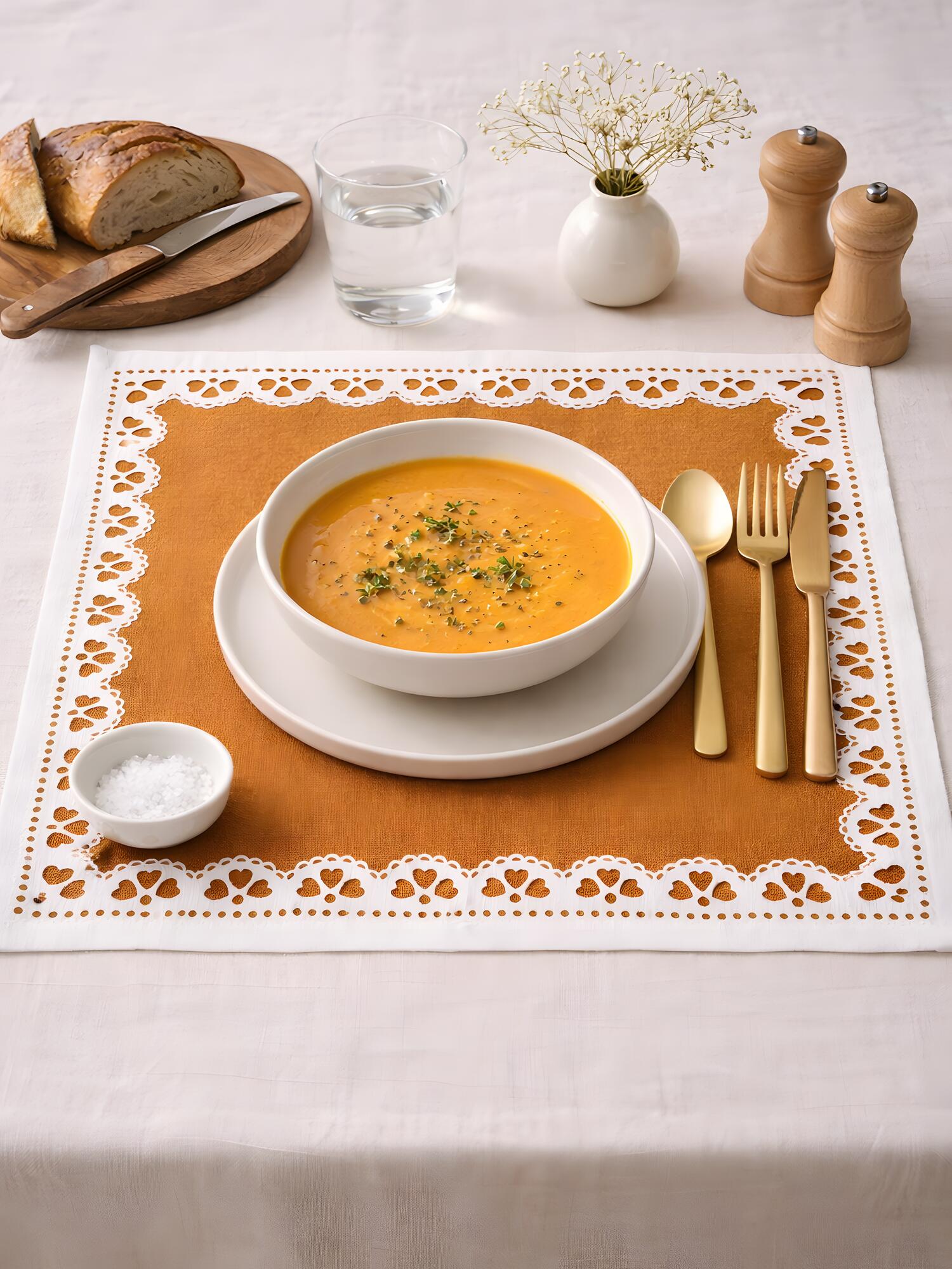 Terracotta Bloom Printed Cotton Napkins
