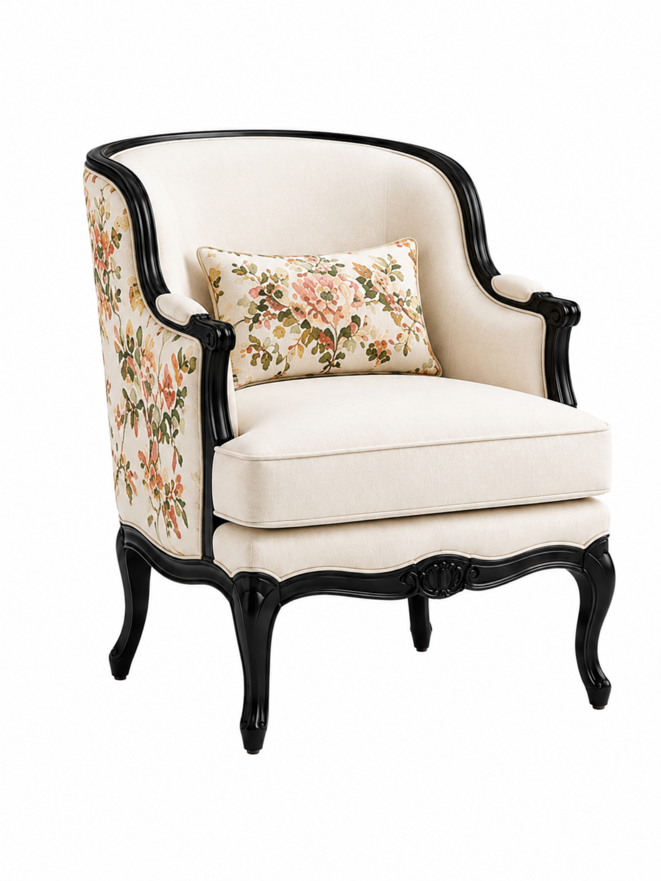 Zoria Floral Wing Accent Chair