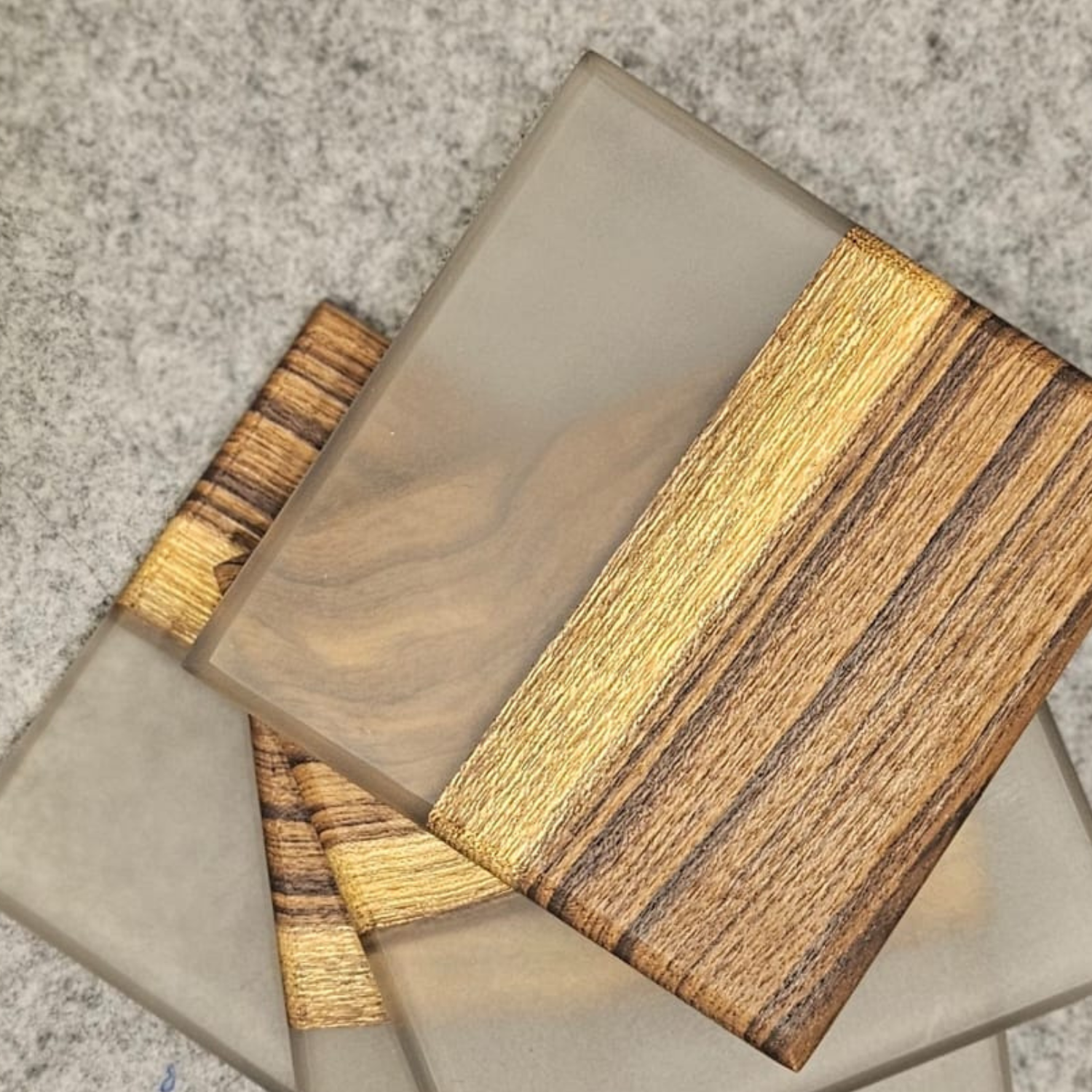 Elegant Transparent Black Epoxy Resin Coasters set of 4