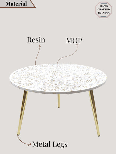 Trinity Mother of Pearl Inlay Round Coffee Table
