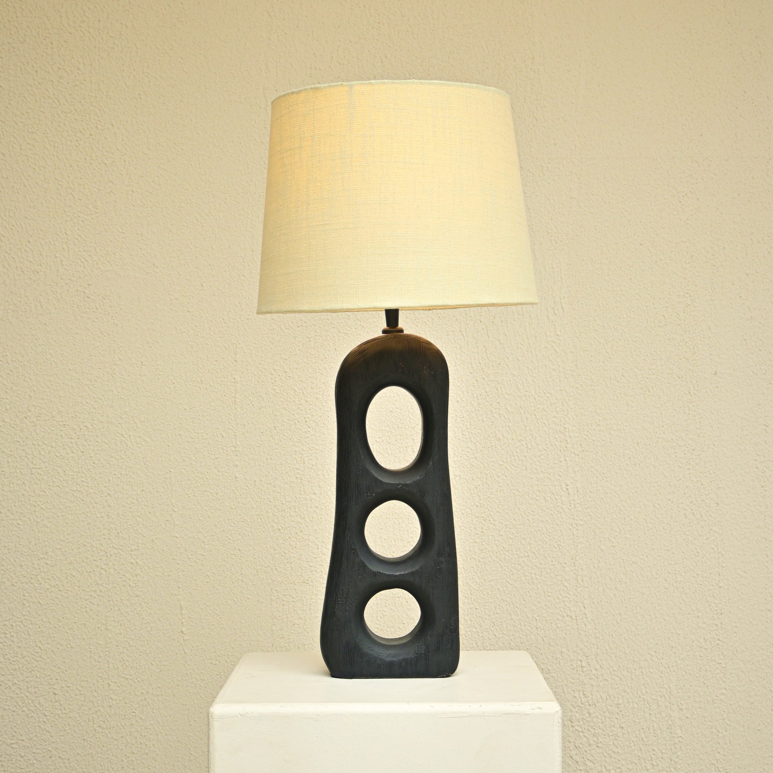 Aries Textured Wooden Lamp - Product Image 