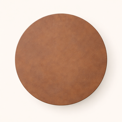 Arco Terra Iron Pedestal Side Table – Modern Clay Accent Table