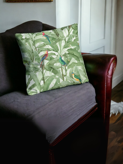 Aviary Elegance Velvet Cushion Cover