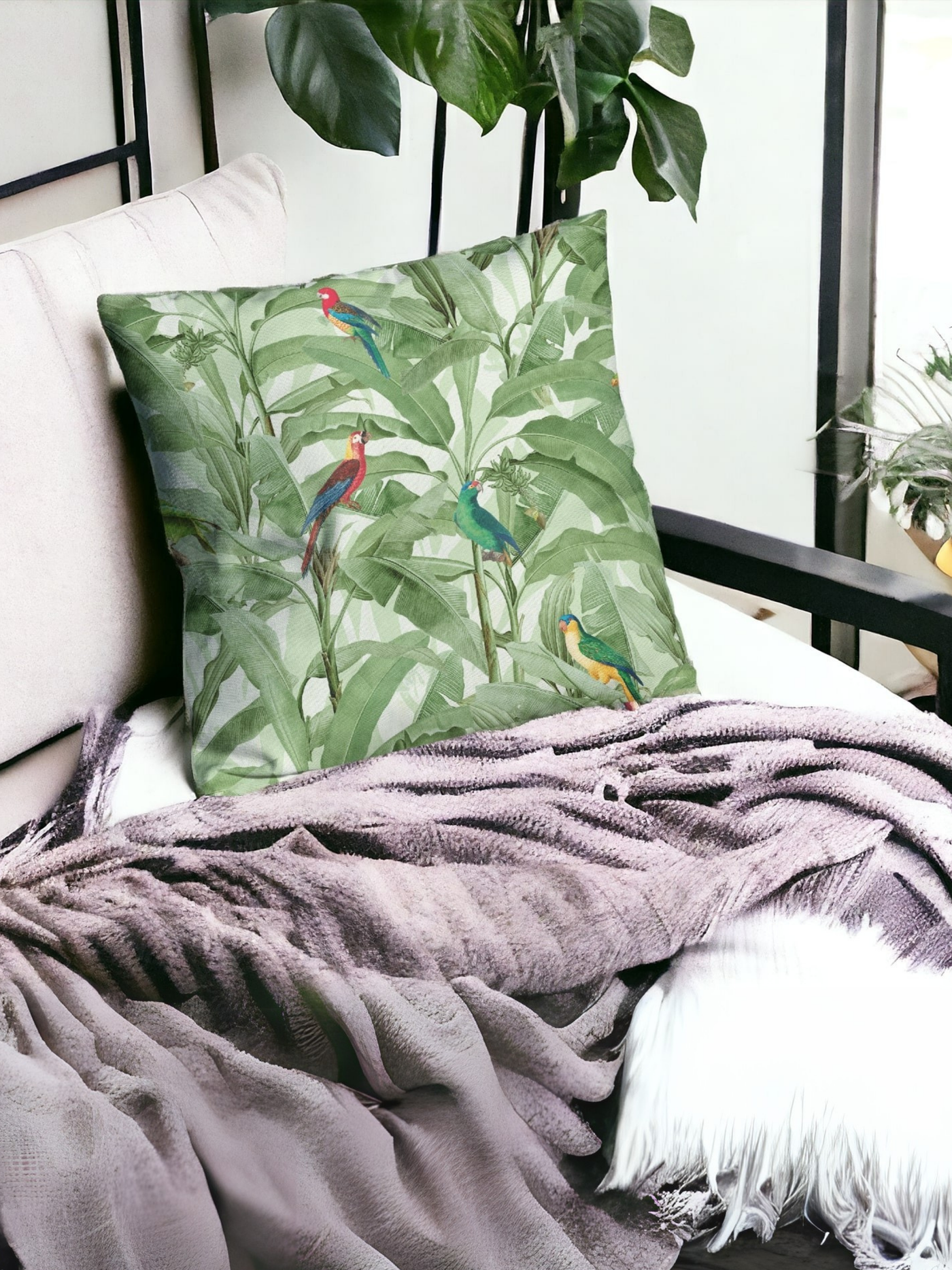 Aviary Elegance Velvet Cushion Cover