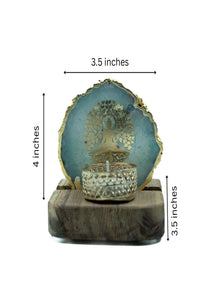 Budha Tree Agate Tealight Wooden