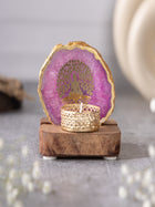 Budha Tree Agate Tealight Wooden