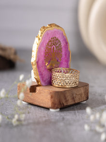 Budha Tree Agate Tealight Wooden